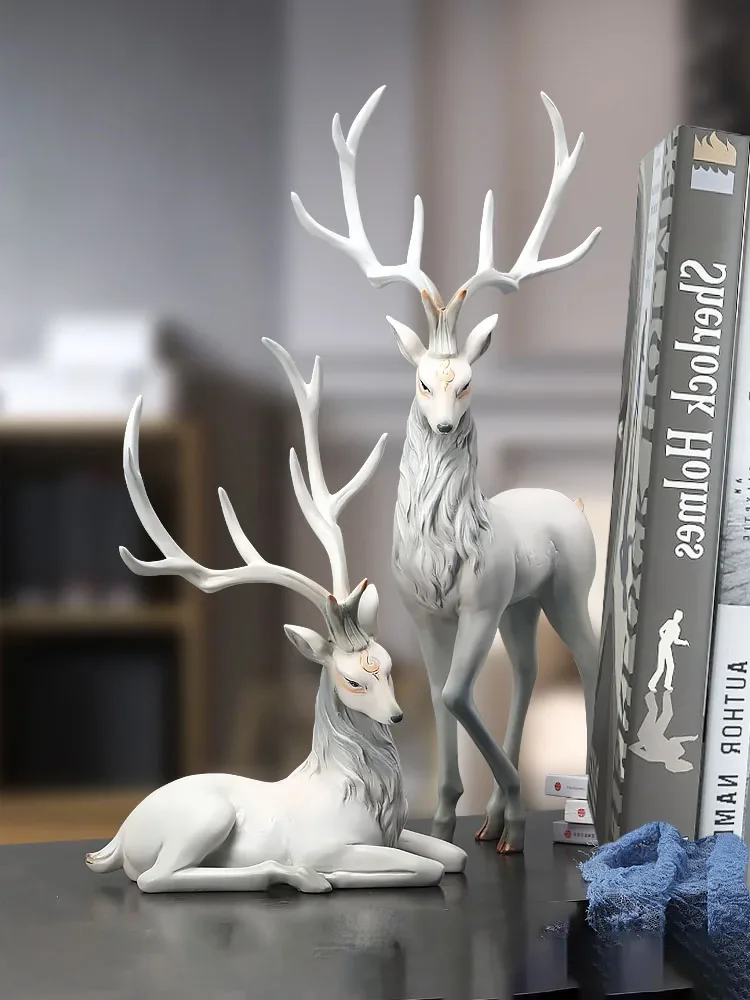 

Nordic Home Decor Deer Statue Luxury Home Decoration Resin Sculptue Christmas Decoration Home Accessories Ornaments Art Figurine