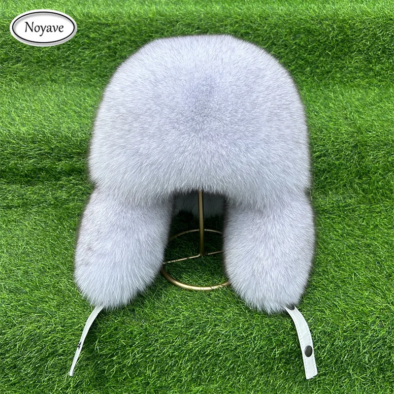 

Unisex Warm Fox Fur Hats Mens Women Trapper Cap Aviator Trooper Earflap Winter Flaps Ski Hat Bomber Hats Ushanka Russian Hat