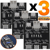 1-3Pcs DT3 USB Tester Data Cable Detection Board for IOS Android Micro Type-C Short Circuit on-Off Switching Test Board Tool