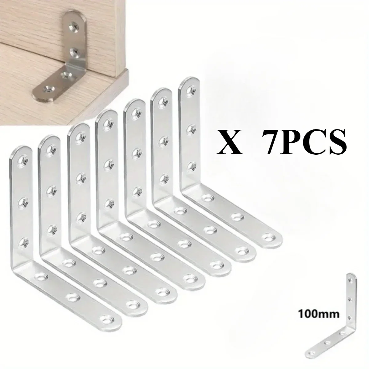 7pcs stainless steel corner brace L-shaped right angle bracket fasteners with screws as a gift