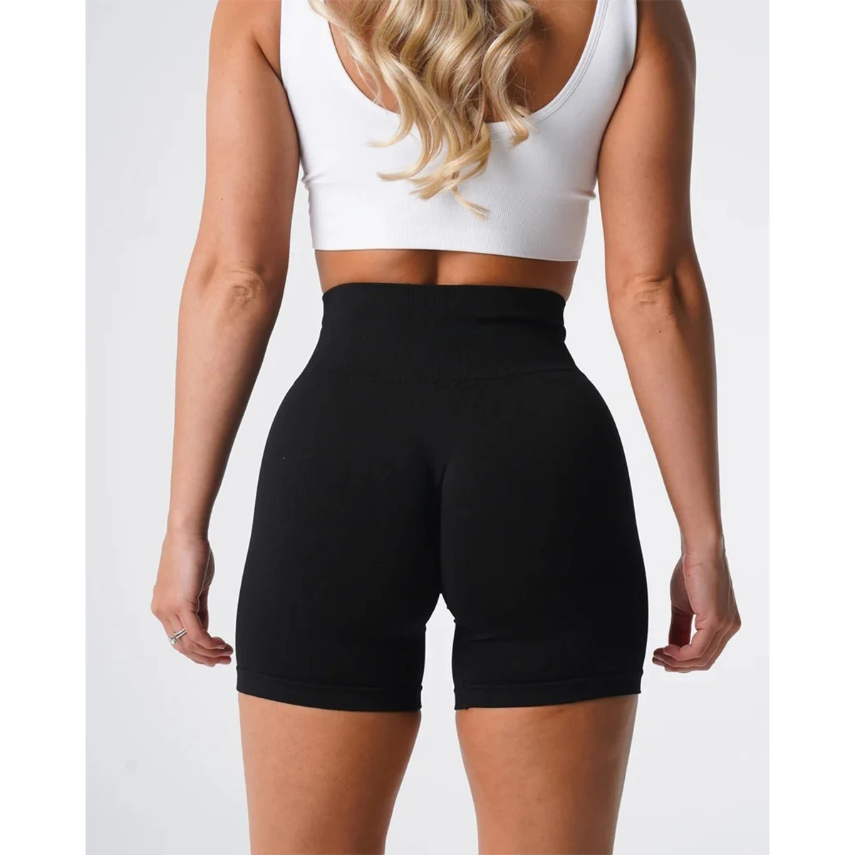 TKITK Spandex Solid Seamless Shorts Women Soft Workout Tights Fitness Yoga Pants Gym tight pants leggings cycling shark pants image 3