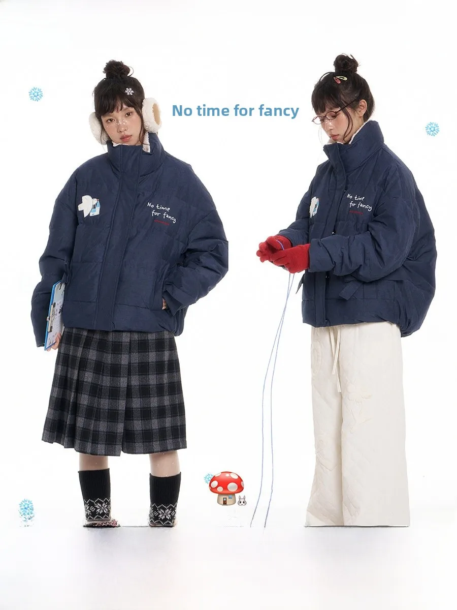 

Модная зимняя верхняя одежда: свободная джинсовая хлопковая куртка с карманами, устойчивая к загрязнениям, женская, с длинными рукавами, круглым вырезом.