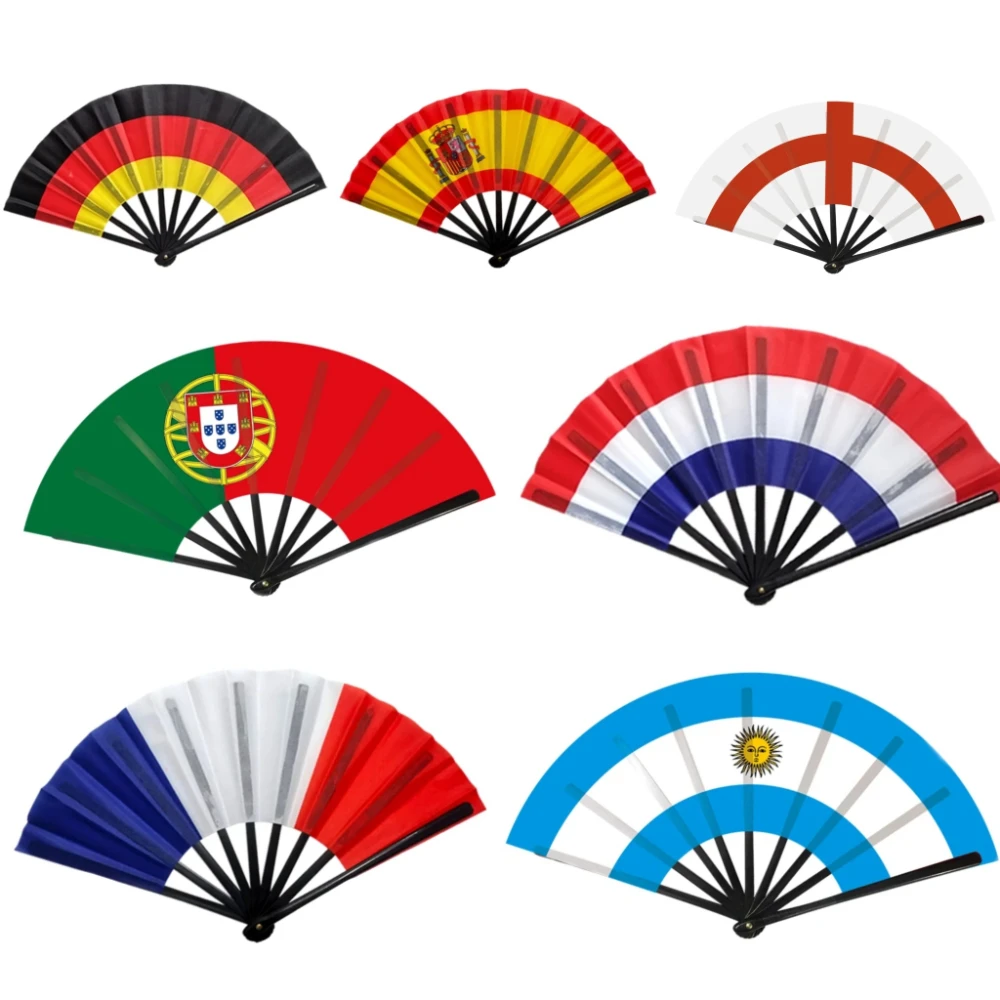22cm Folding Hand Fan South America 32 Country Flags Cheering Fan For Sports Events Parties And Festival Celebrations