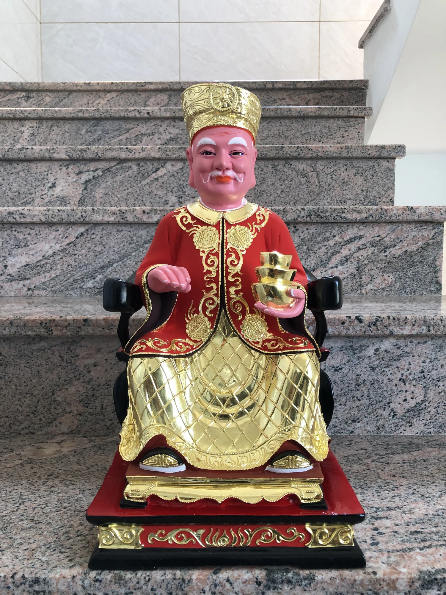 Custom made wooden Buddha statue Southeast Asia God Na Tuk Kong HOME shop Efficacious protection Prosperity FENG SHUI statue