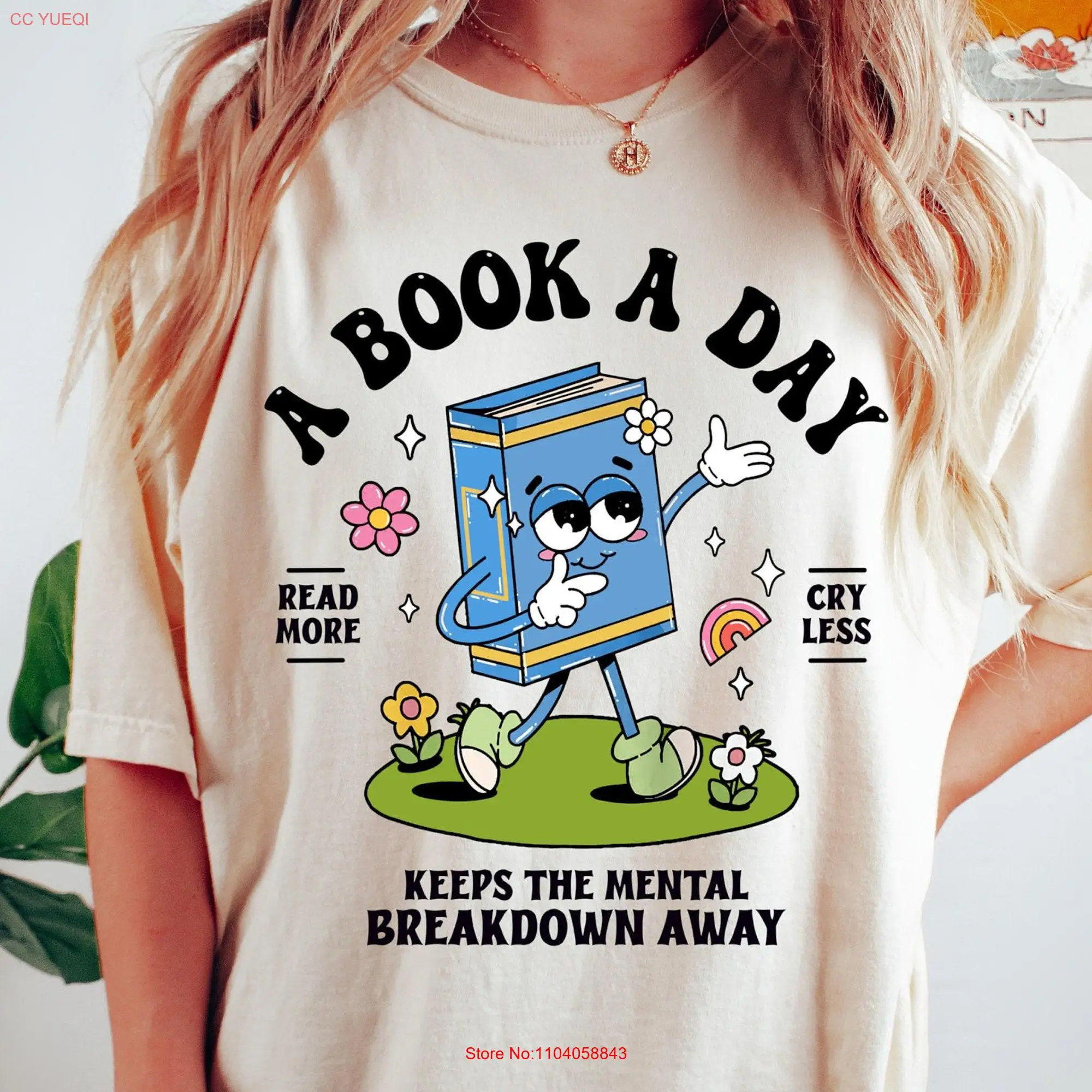 Comfort Colors Bookish Mental Health T Shirt Book A Day Retro Read More Lover Addict Bookworm BookTok Romance Reader Romantasy