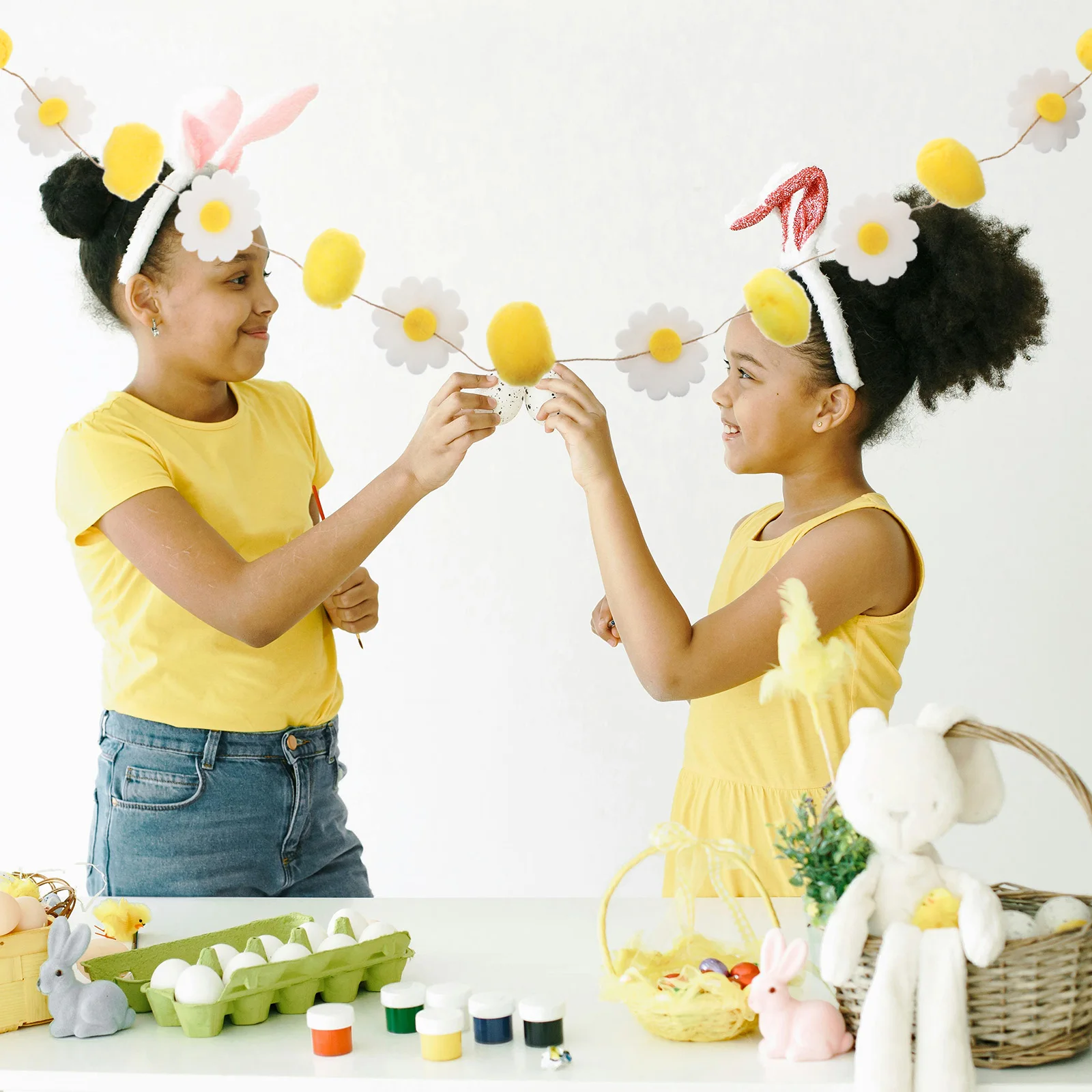 

Festival Banner Easter Decoration Wool Felt Sunflower Hanging Garland Party Supply Indoor Outdoor Wall Mantel Stage Decorative