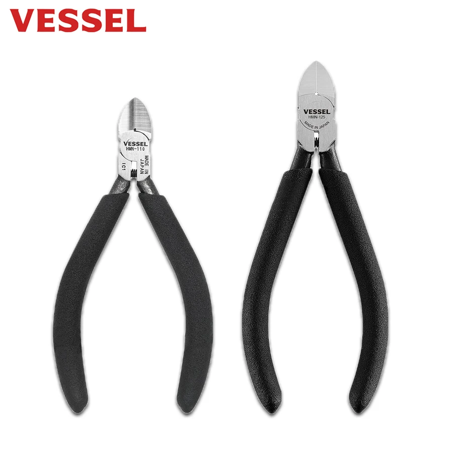 VESSEL Wire Cutting Pliers Diagonal Pliers Electronic Slanting Forceps Diagonal Cutting Pliers Japan Tools HMN-110 HMN-125