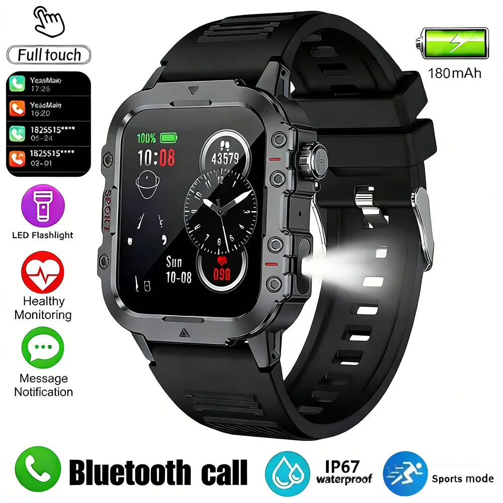 2026 Militär-Smartwatch für Herren 3ATM Outdoor-Sport Fitness-Tracker Blutdruck Gesundheitsüberwachung BT-Anruf GPS Smartwatch Ht30