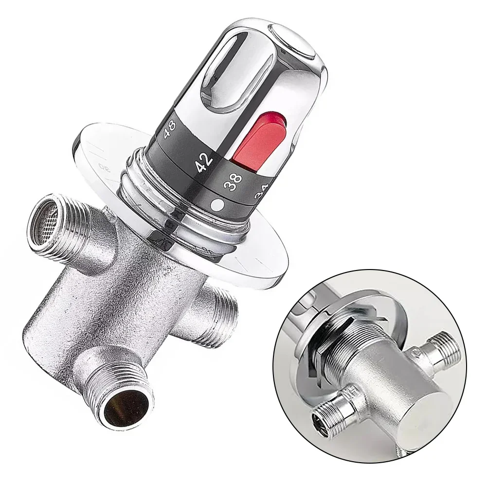 

DN15 G1/2” Mixer Valve Copper Pipe Temperature Control Valve Hot Cold Water Mixing Valve Thermostatic Valve For Water Heater