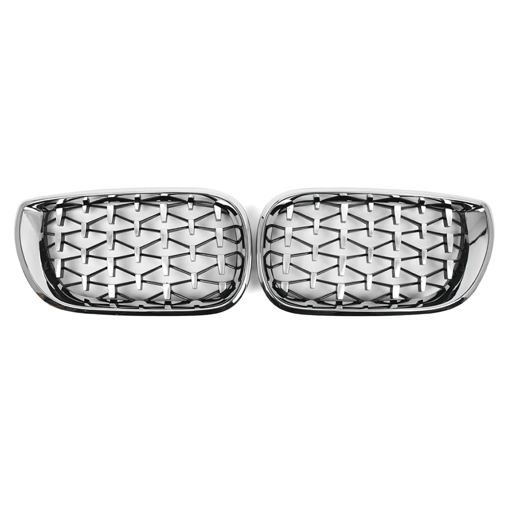 Diamond Style Car Front Grille Mesh Grill For BMW 3 Series E46 4 Door 2002 2003 2004 2005 Chrome ABS Plastic