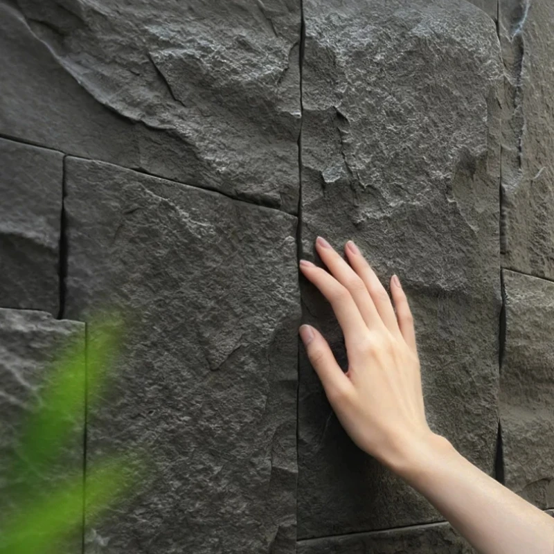 PU Stone Veneer Background Wall, Flowing Water Stone, Mountain Rock, Granite & Mushroom Stone Decoration