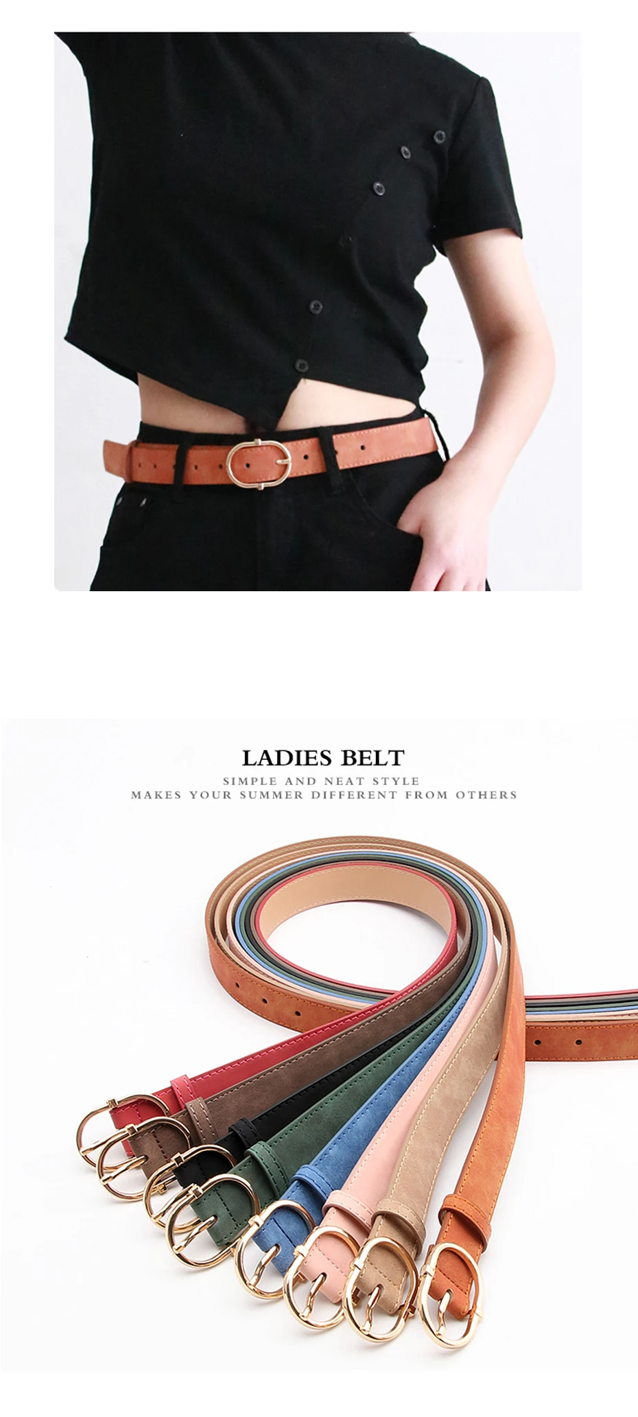 Maikun Neue frauen Gürtel Mit Legierung Pin Schnalle Weiche Und Bequeme Jeans Gürtel Mädchen Kleidung Gürtel – Detail 8
