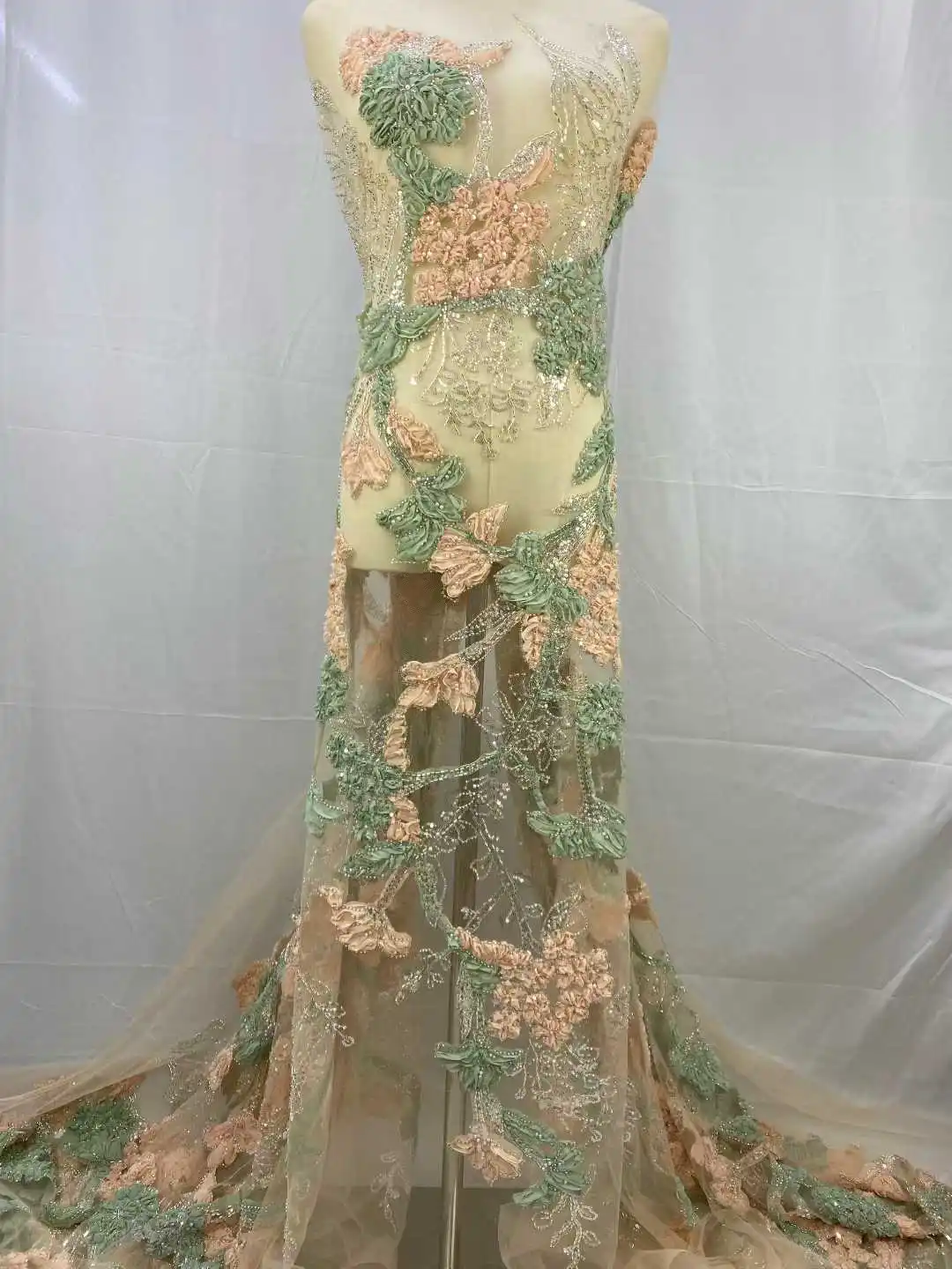 African Groom Lace Fabric French Nigerian Lace Bridal 2025 High Quality Sequins Tulle Lace Fabric For Party women 5 Yards -JH