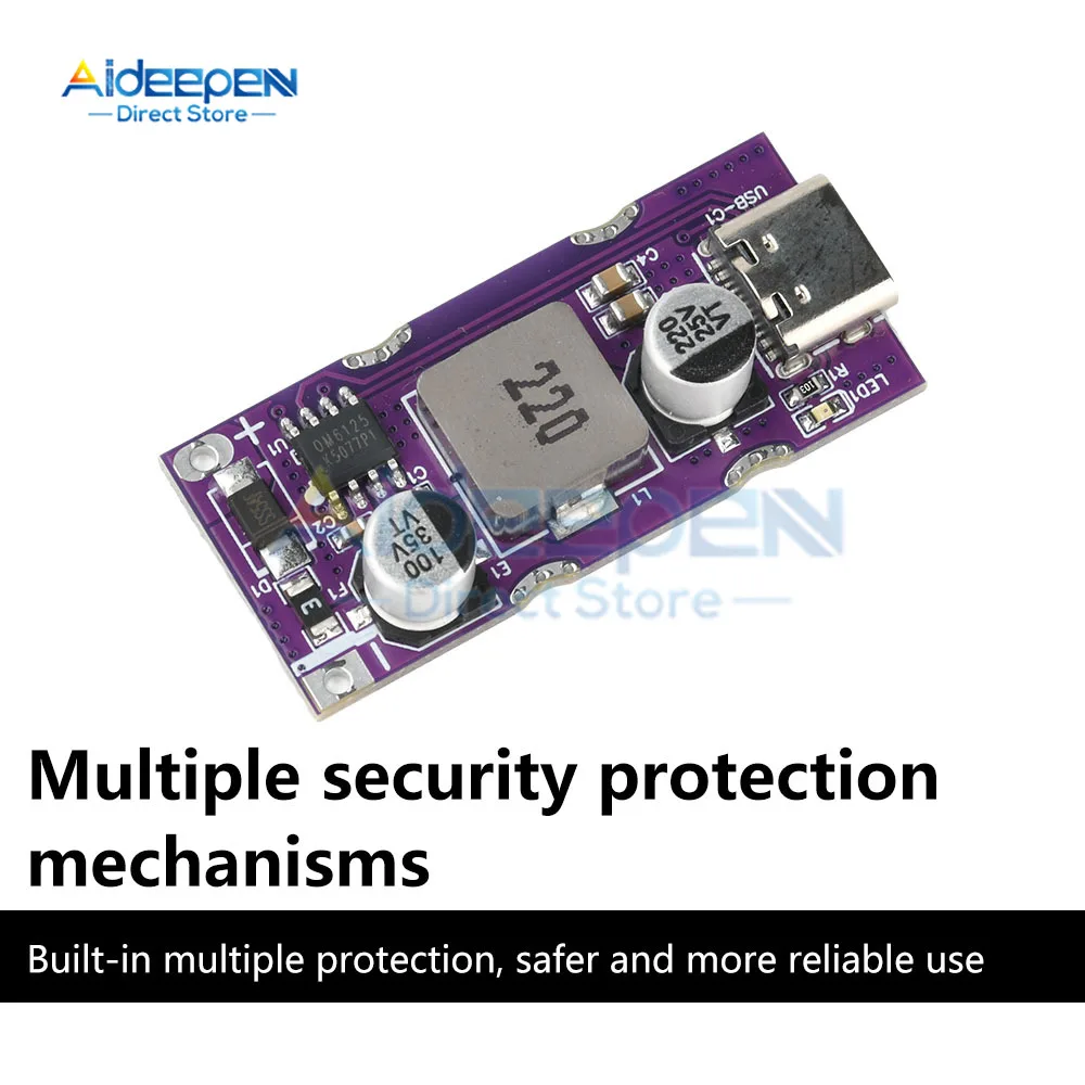 Módulo de carregamento rápido PD63W Tipo-C Interface USB suporta PD3.1 QC2.0/3.0/3.0 FCP/SCP/HVSCP AFC Carregador rápido DC 9-31V