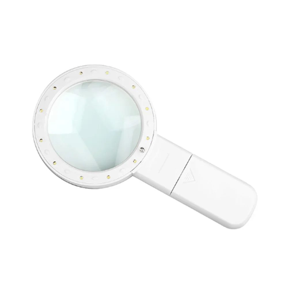 Quality 30X Magnification Magnifying Glass Professional Double Lens Upgraded Jewelry Magnifier Tool Round Magnifying Glass White