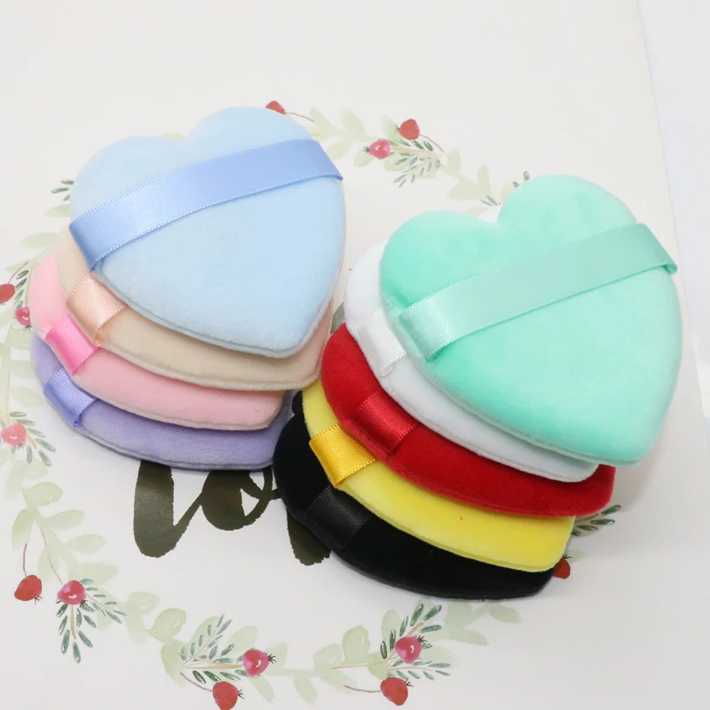 OGEYERO Heart-shaped Velvet Facial Face Makeup Puff Cosmetic Makeup Cotton Sponge Puffs Make Up Tools