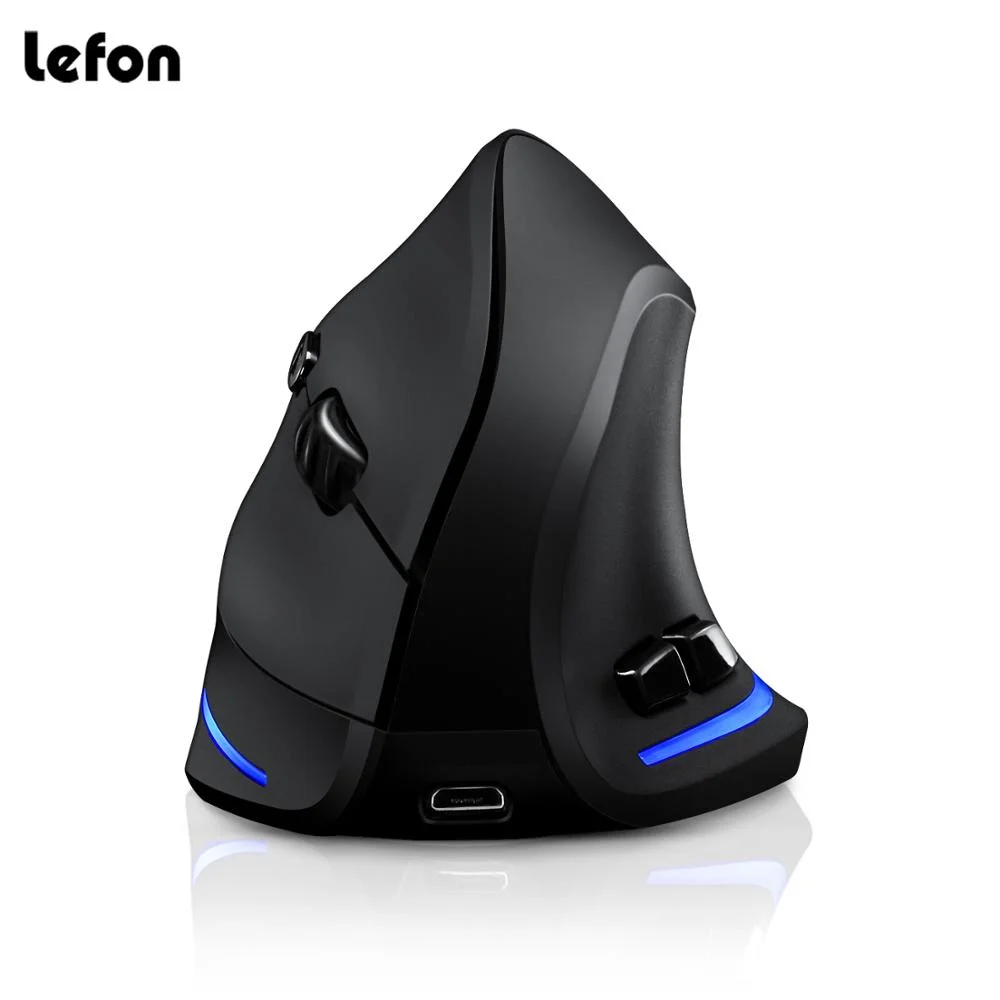 Lefon F35 무선 마우스 수직 충전식 인체공학 2400 DPI 광학 게이밍 (게이머용 컴퓨터 노트북 PC Mac IOS)