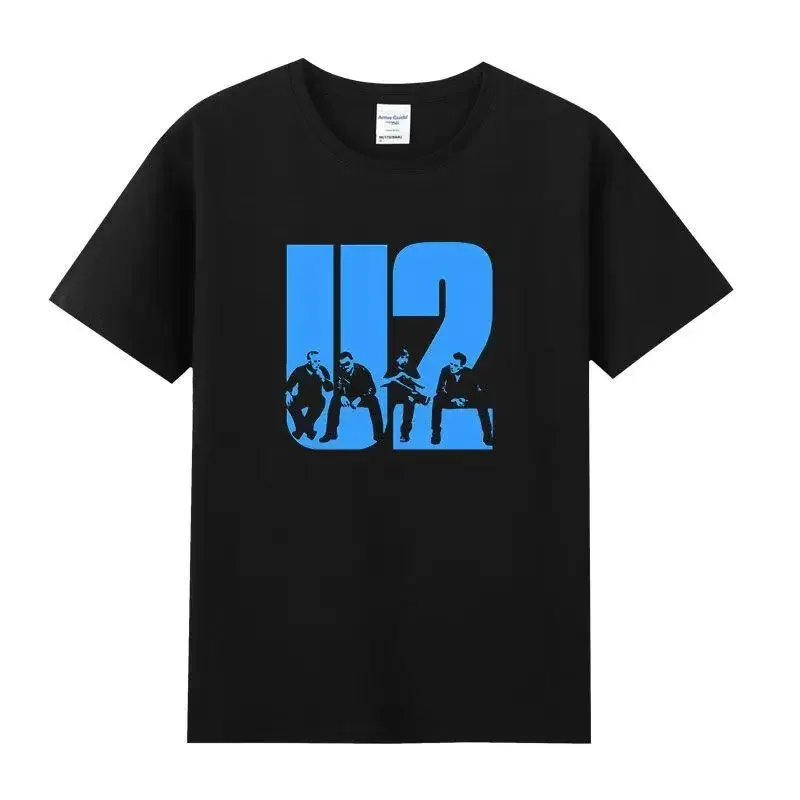 Cute Tee Shirt for Women Men Printed Clothing Big Size U2 Design T-Shirt Summer Irish Rock Band Vintage T Shirts 2024 New Unisex