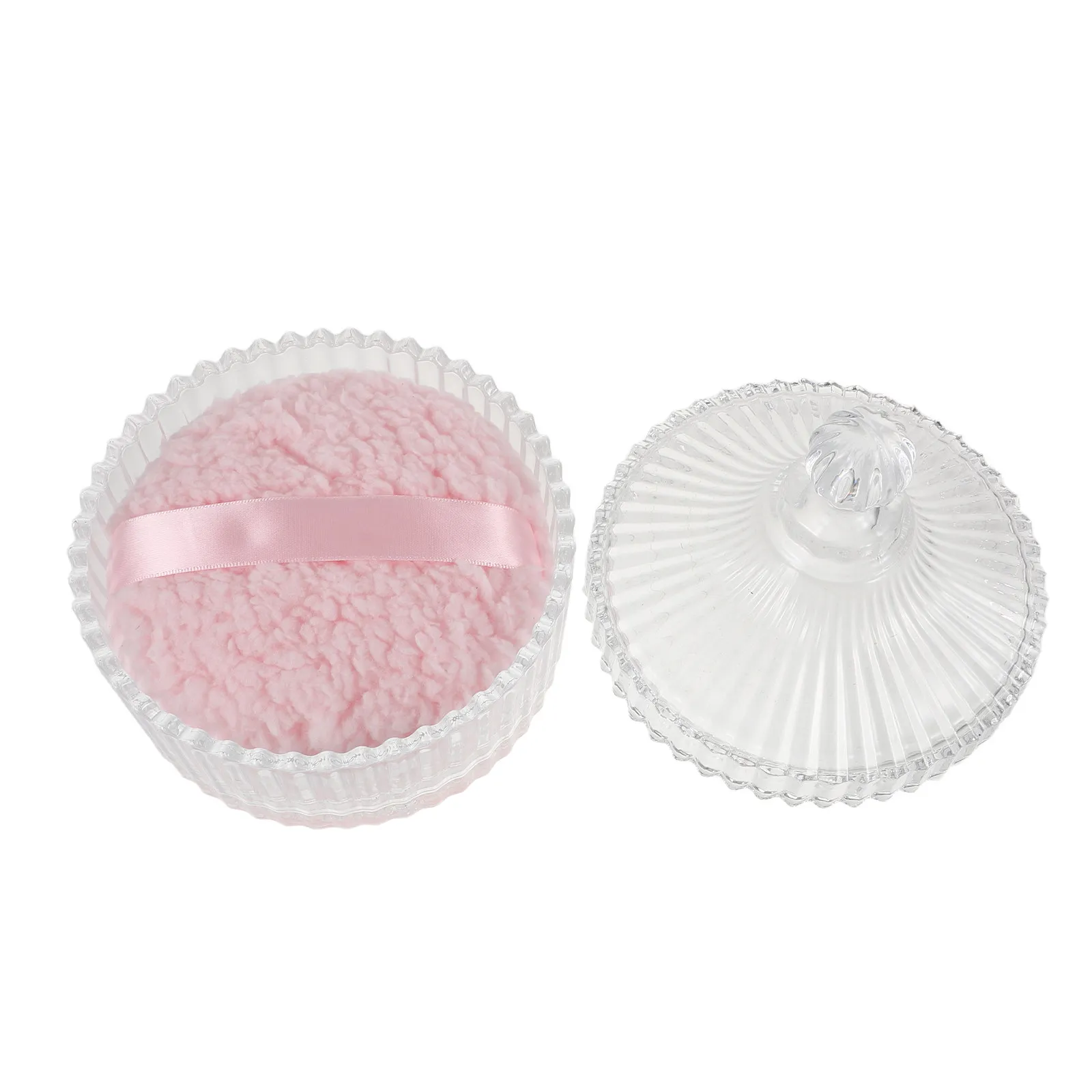 135x45cm Xl Body Powder Puff with Glass Container Extra Soft Short Fiber Face Body Applicator Reusable Dusting Tool Travel