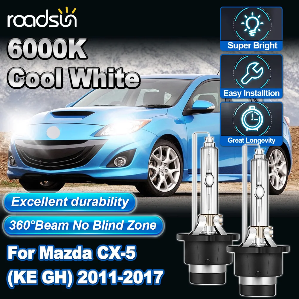 

2PCS D4S HID Xenon Bulb Car Headlight For Mazda CX-5 (KE GH) 2011-2017 35W 30000LM HID Bulbs 6000K Cold White Plug And Play