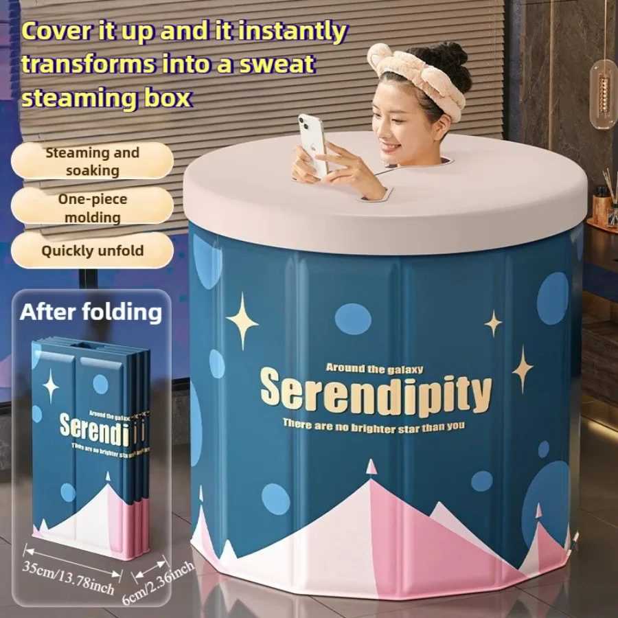 حوض استحمام جديد قابل للطي للبالغين، للاستخدام المنزلي، حوض استحمام مع غطاء عازل، حوض استحمام كامل الجسم للحمام الشتوي، سبا #1