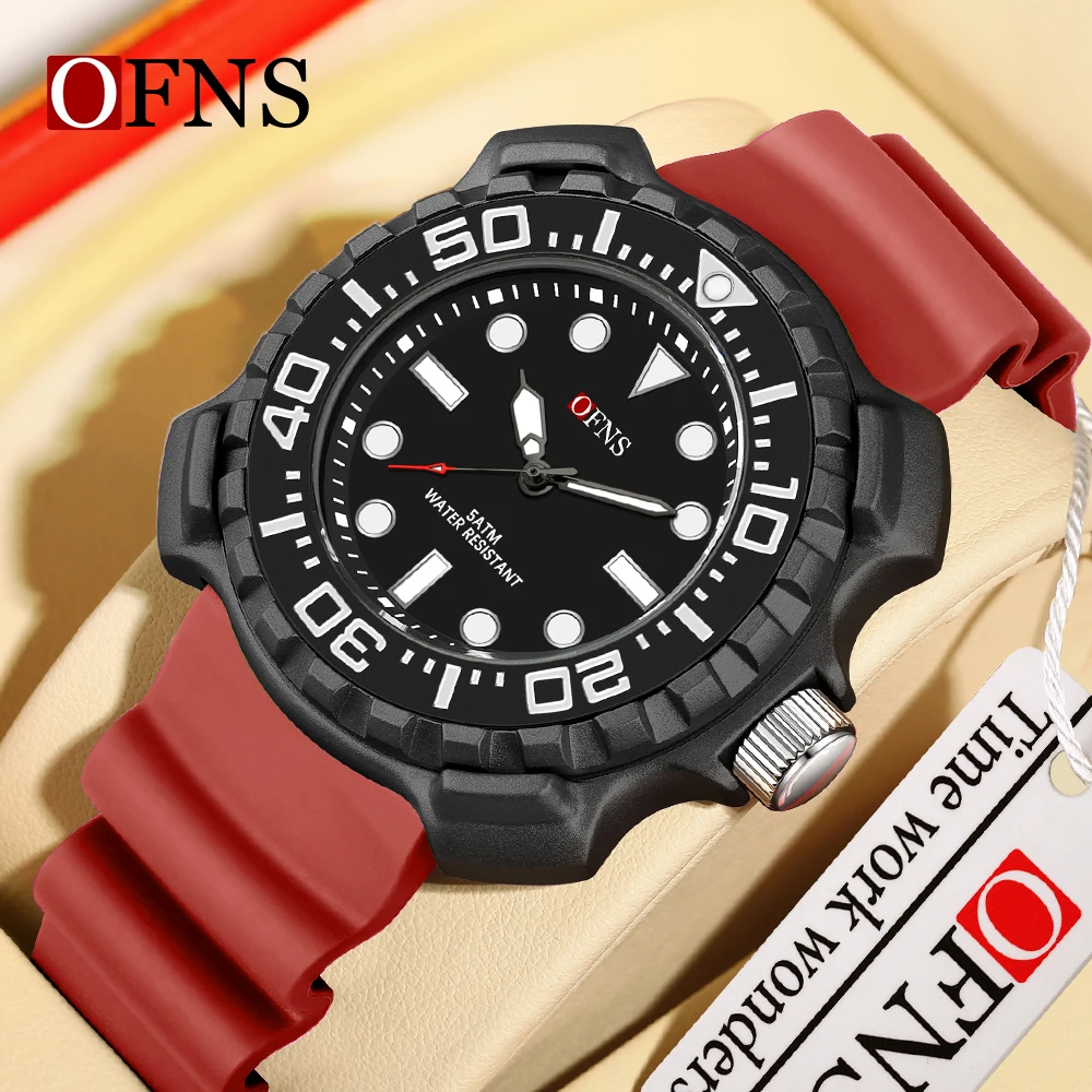 

OFNS 1301 Men's Quartz Watch Fashionable and Trendy Men's Watch Simple Waterproof Electronic Quartz Watch Men's Watch 2024