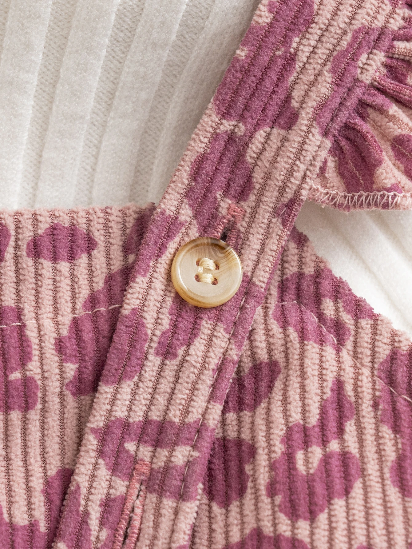 Mädchen Einteiler Overall Leopardenmuster Cord-Jumpsuit Weites Bein Latzhose Mädchen Rüschen-Träger-Strampler Herbst Kinderkleidung – Detail 4