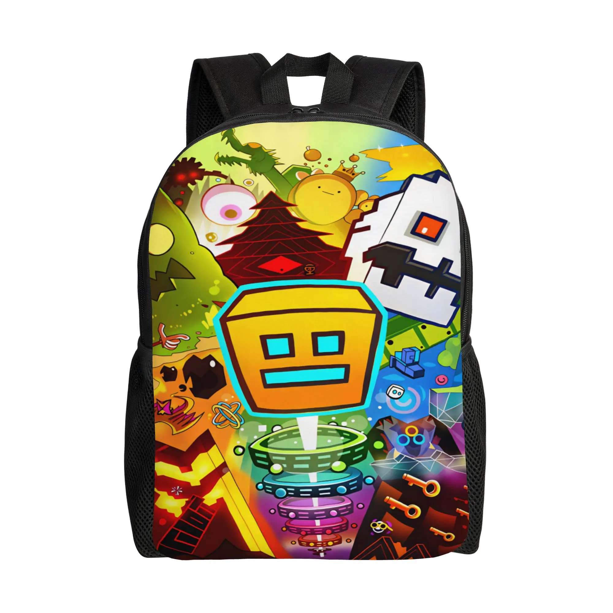 Geometry Gaming Dashed Backpack  Funny Backpacks Teen Daily Pattern School Bags High Quality Rucksack