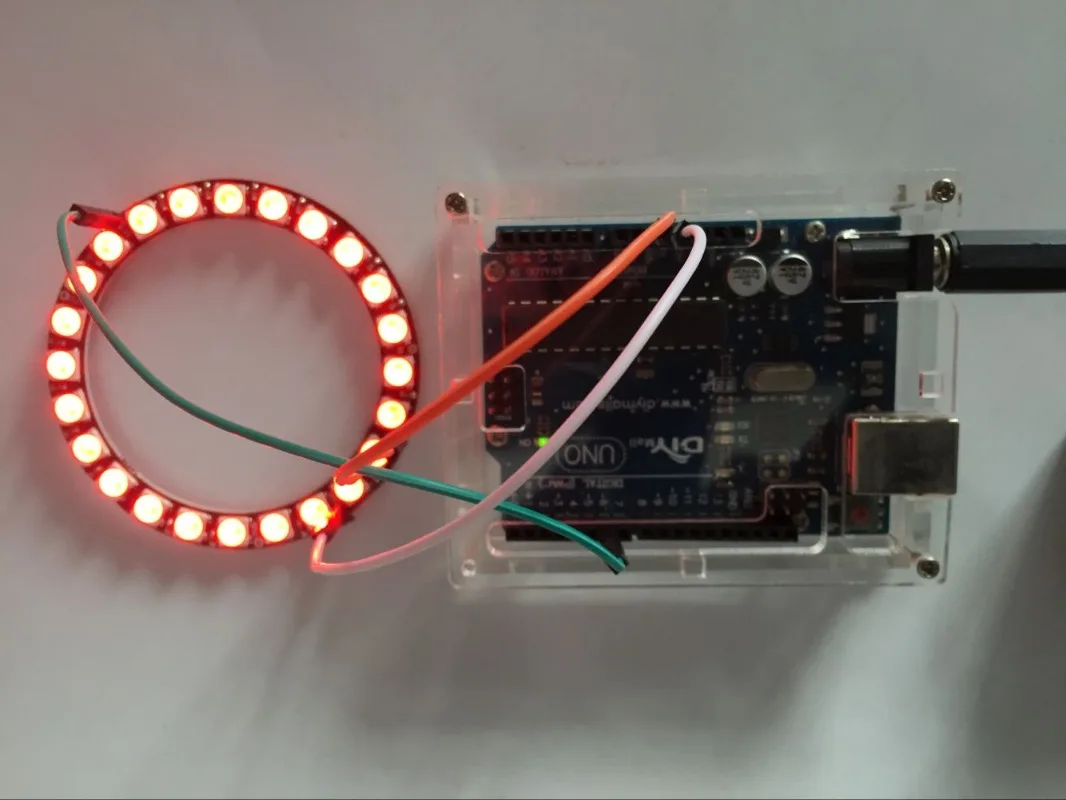 WS2812B 5050 RGB LEDリング 24ビットプログラマブルライト Arduino/Raspberry Pi DIYプロジェクト用統合ドライバー付き