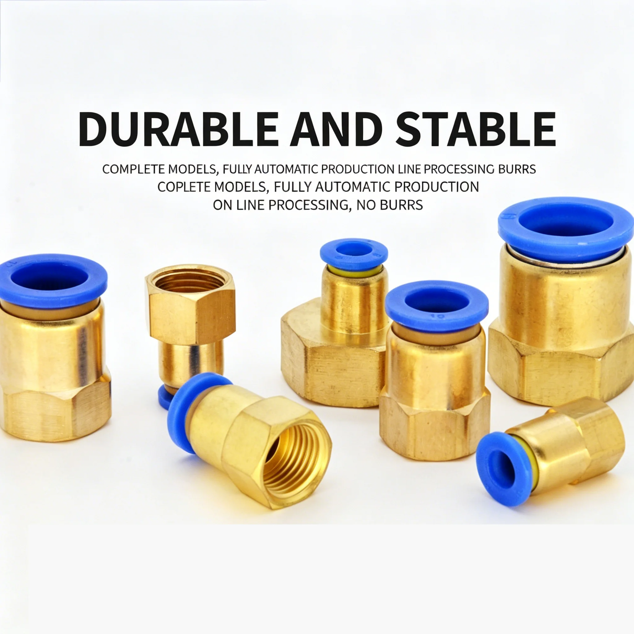 10/50PCS BSP Female Thread Brass Quick Pipe Joint Fitting PCF Pneumatic Air Connector 4 6 8 10 12mm Hose Tube 1/8 3/8