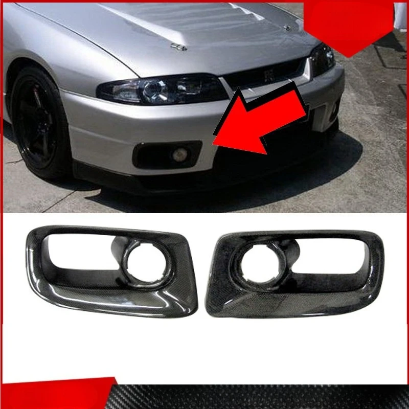

Подходит для Nissan GTR Skyline R33, модифицированный передний бампер, противотуманная фара, вентиляционная крышка, корпус из углеродного волокна с маской впуска воздуха