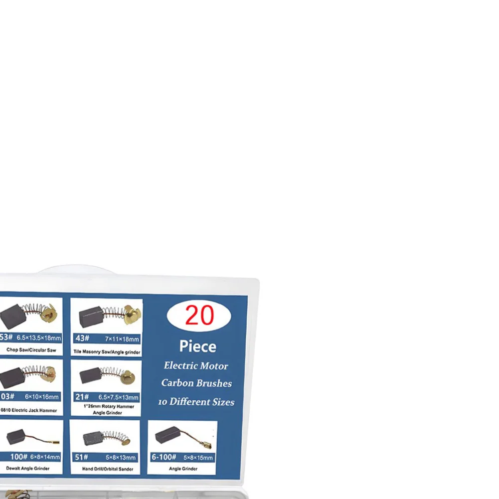 

20/40pc Motor Carbon Brush Electric Motors Graphite Brushes Set 10 Different Models Generic Replacement Power Tool with Box