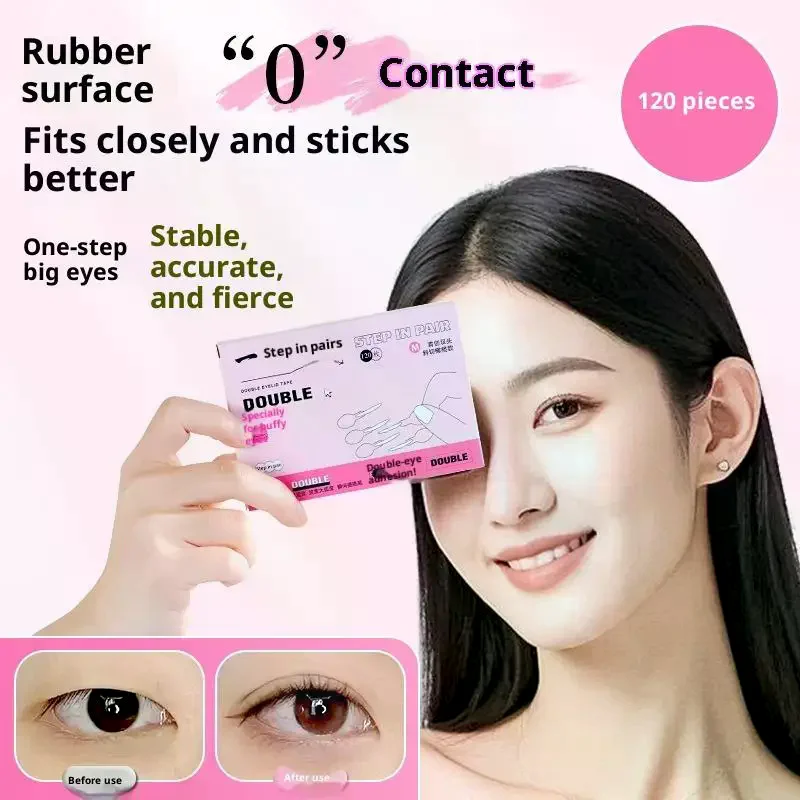 120pcs Invisible Double Eyelid Stickers - Waterproof Natura Long Lasting With Tool Transparent Eyelid Stickers