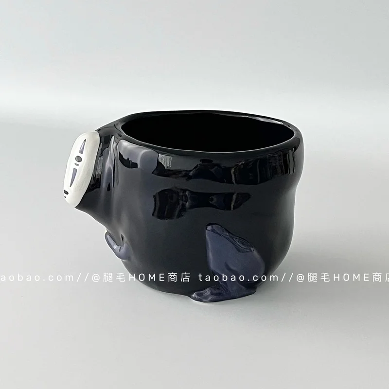 الرسوم المتحركة مع كوب كاوناشي السيراميك 400 مل كوب قهوة محمول ذو سعة كبيرة زهور ديكور الحلي الهدايا.