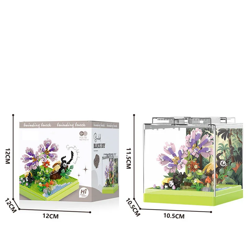 Idea Insect World Box Micro Diamond Block Farfalla BEE Formica Scarabeo Nanobricks 3D Muro di Costruzione di Mattoni Giocattolo Educativo Per I Regali
