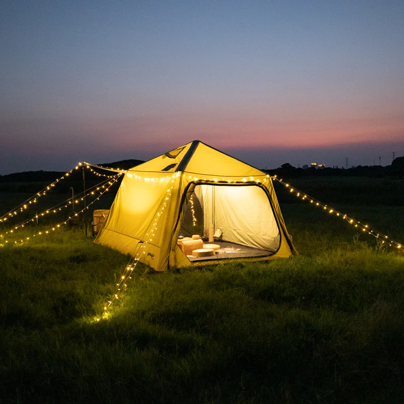

Luxury 4-Person Quick Automatic Opening Inflatable Camping Tent Waterproof Oxford Fabric Portable For Outdoor Adventures