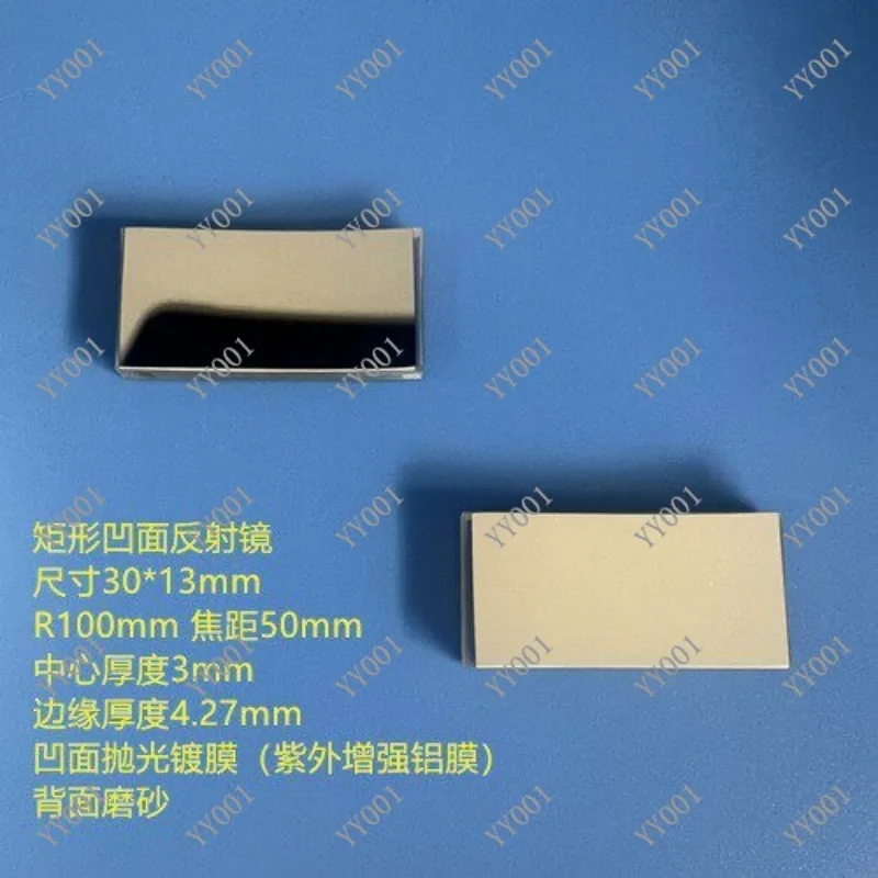 30*13mm UV Aluminum Coated Concave Mirror 50mm Focal Length Optical Reflector