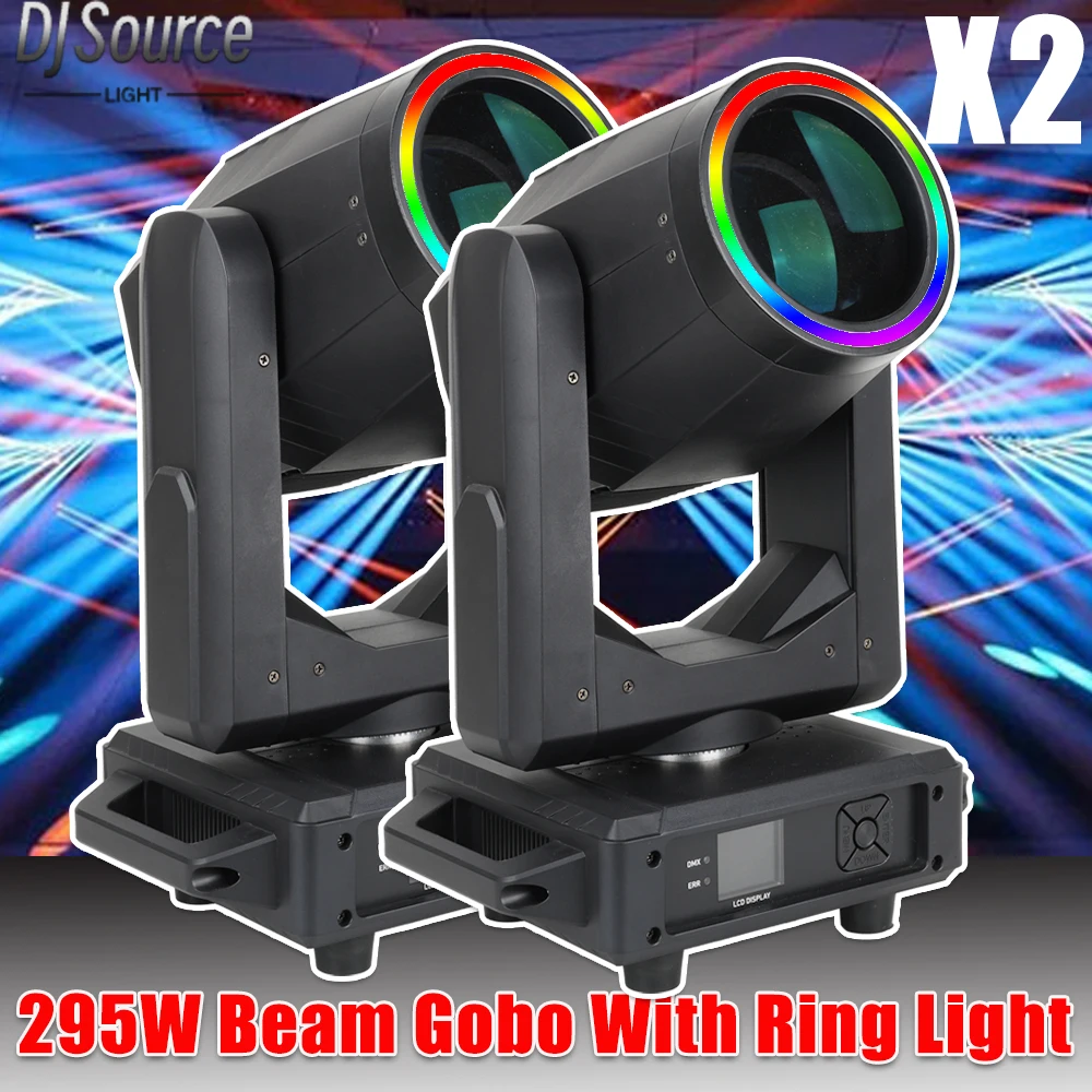 

2Pcs 295W Moving Head Light With SMD Beam Focus Gobo Rainbow Effect DMX512 16CH For DJ Wedding Club Stage Lighting Effect