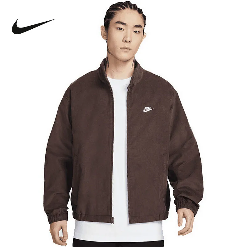 NIKE Nike Men's Jacket 2026 Spring New Embroidered Small Label Corduroy Vintage Stand-Up Jacket IR0105-237