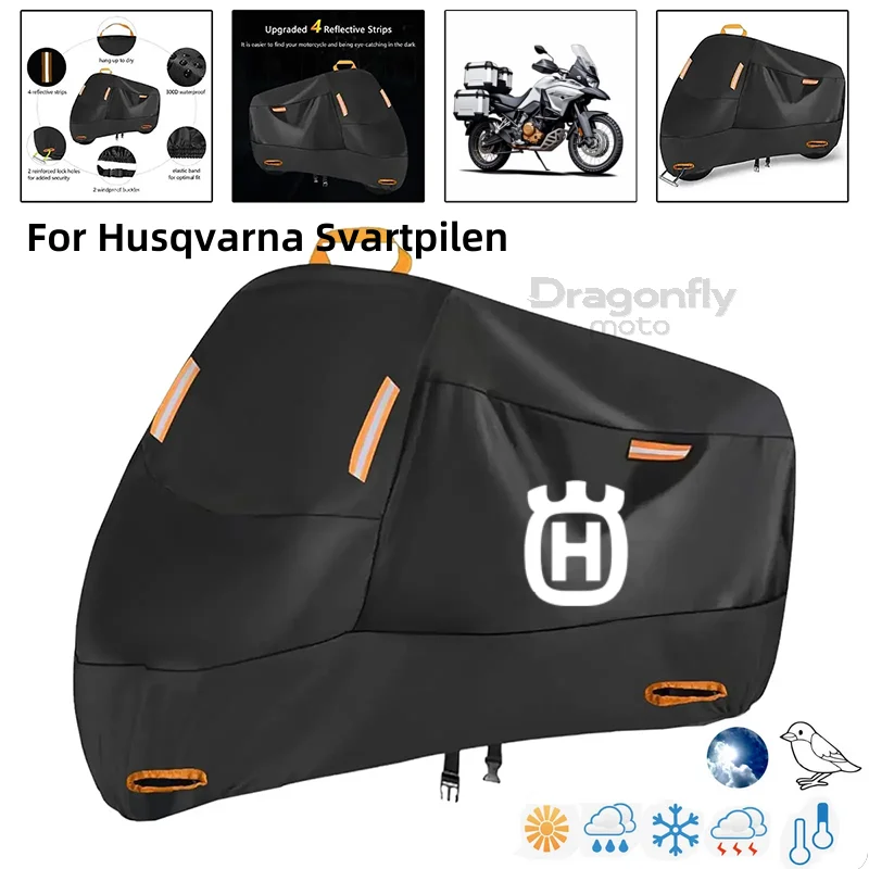 

Husqvarna Logo Motorcycle Cover Waterproof Outdoor Scooter UV Protector Rain Cover For Husqvarna Svartpilen 401 250 701