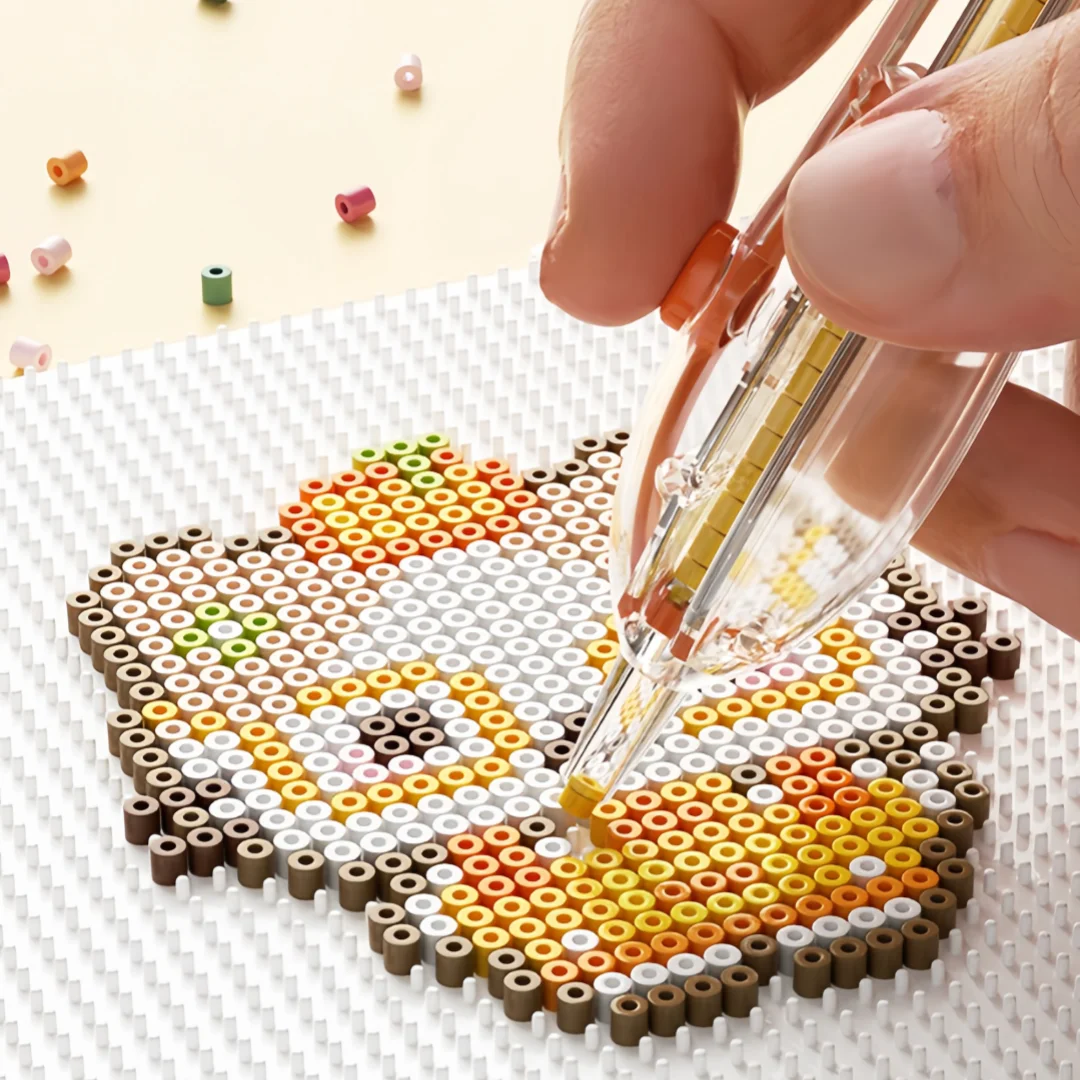 Large Capacity Bead Pen with Transparent Visible Storage Compartment, Bead Pen for Children's Crafts, Bead Auxiliary Tool