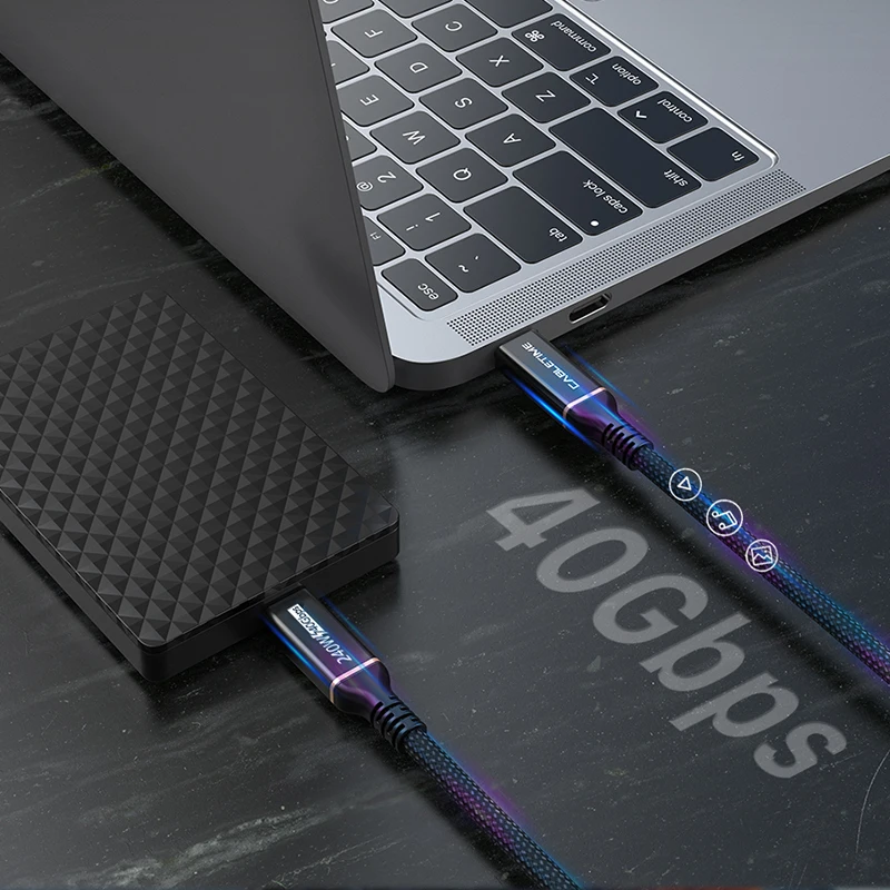 CABLETIME USB4 Cable 40Gbps Support 8K 60Hz PD240W Fast Charging Thunderbolt3/4 USB 4.0 USB-C to C for Laptop MacBook Dock