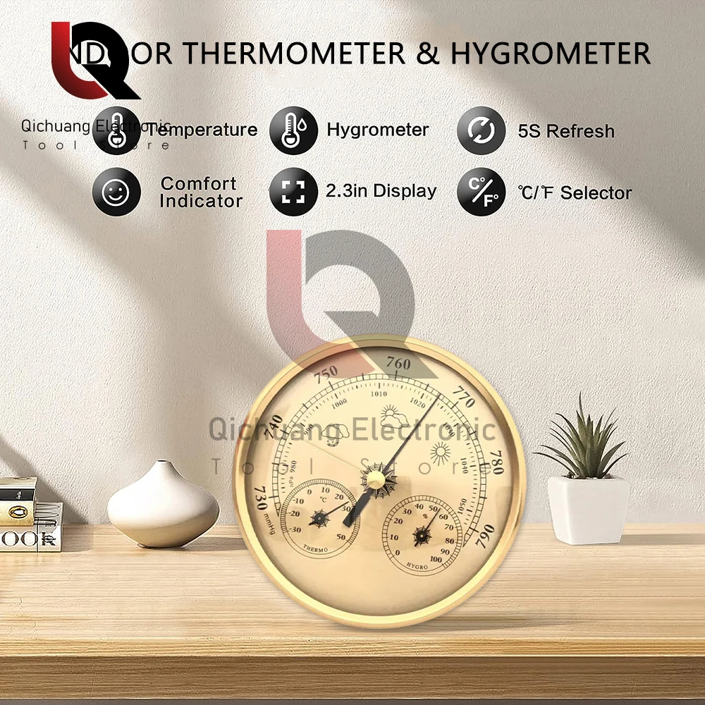 Многофункциональный тестер температуры и влажности 3-в-1, измеритель давления, барометр, гигрометр, термометр, метеостанция