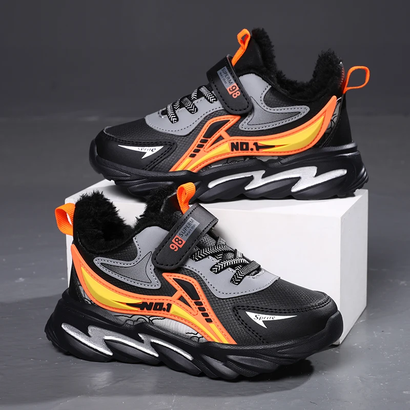 

Детские кроссовки, зимние плюшевые нескользящие кроссовки, модные легкие оригинальные спортивные теннисные туфли для детей на открытом воздухе