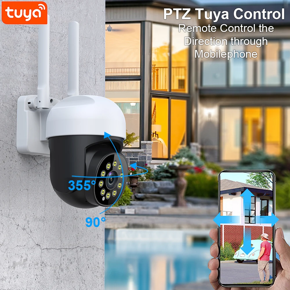 Smart Life Mini PTZ Camera 5MP Color Night Vision Home Surveillance CCTV IP Camera Tuya App