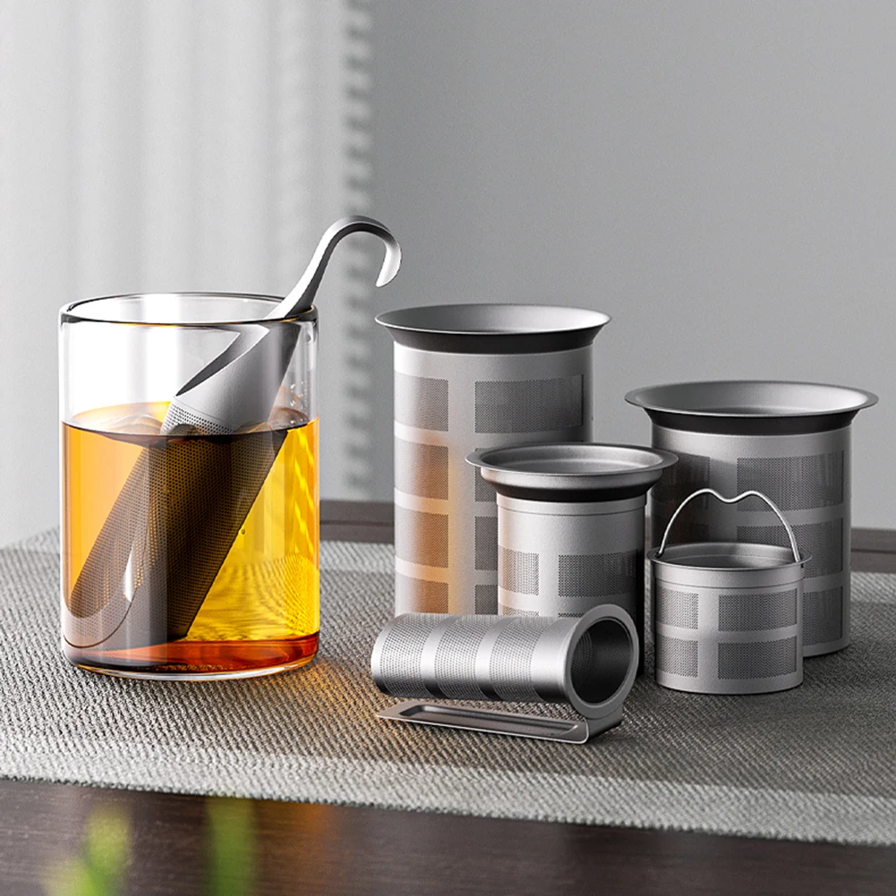 

Титановое ситечко для чая. Фильтр для чая с ультратонкой сеткой. Съемный дизайн. Простота в использовании для листового чая, подходит для большинства чашек и кружек.