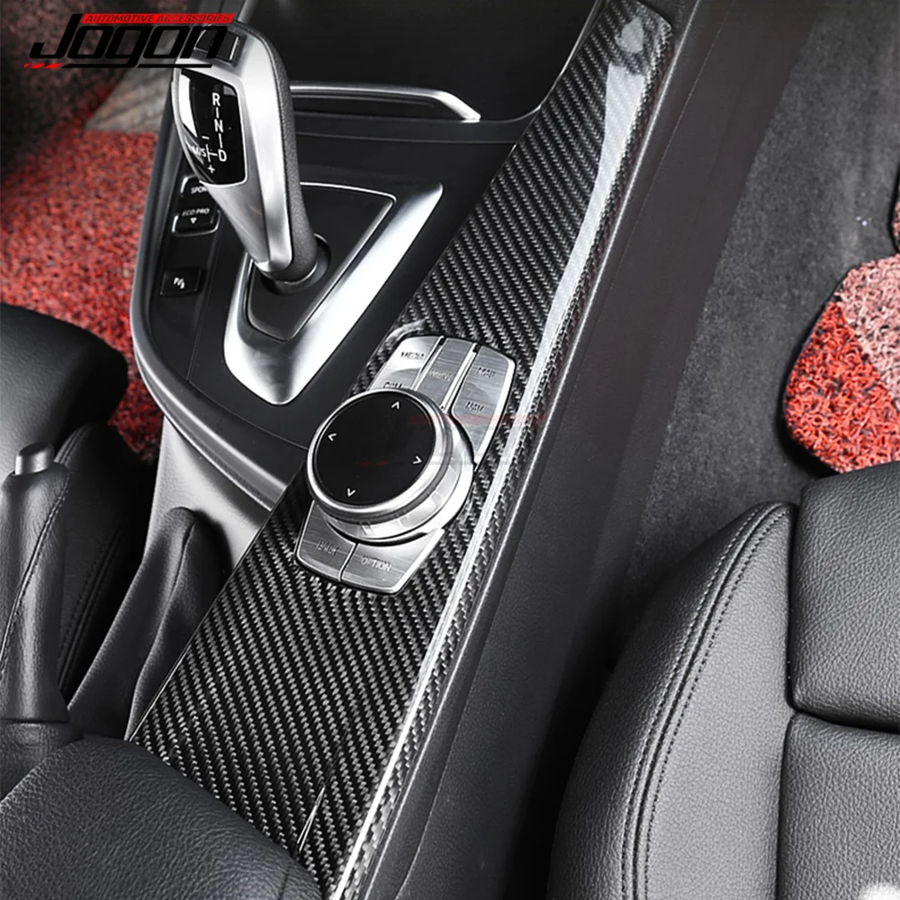 For BMW F30 F31 GT F34 F32 F33 F36 F80 F82 F83 M3 M4 Real Carbon Fiber Gear Shifter Shift Cover Multi-media Panel Interior Trim