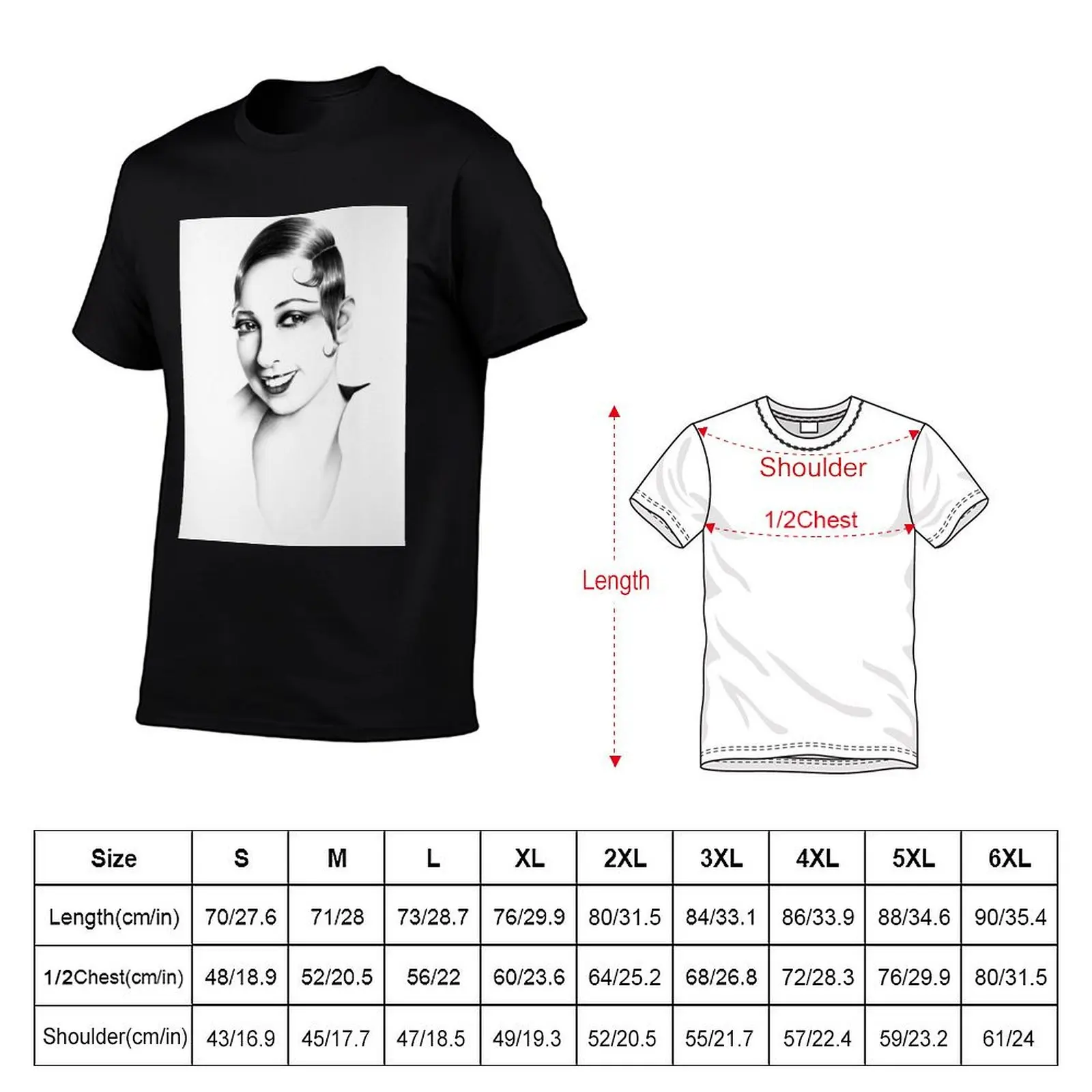 Josephine Baker Minimal Portrait T-Shirt Moisture Control Sports Tee