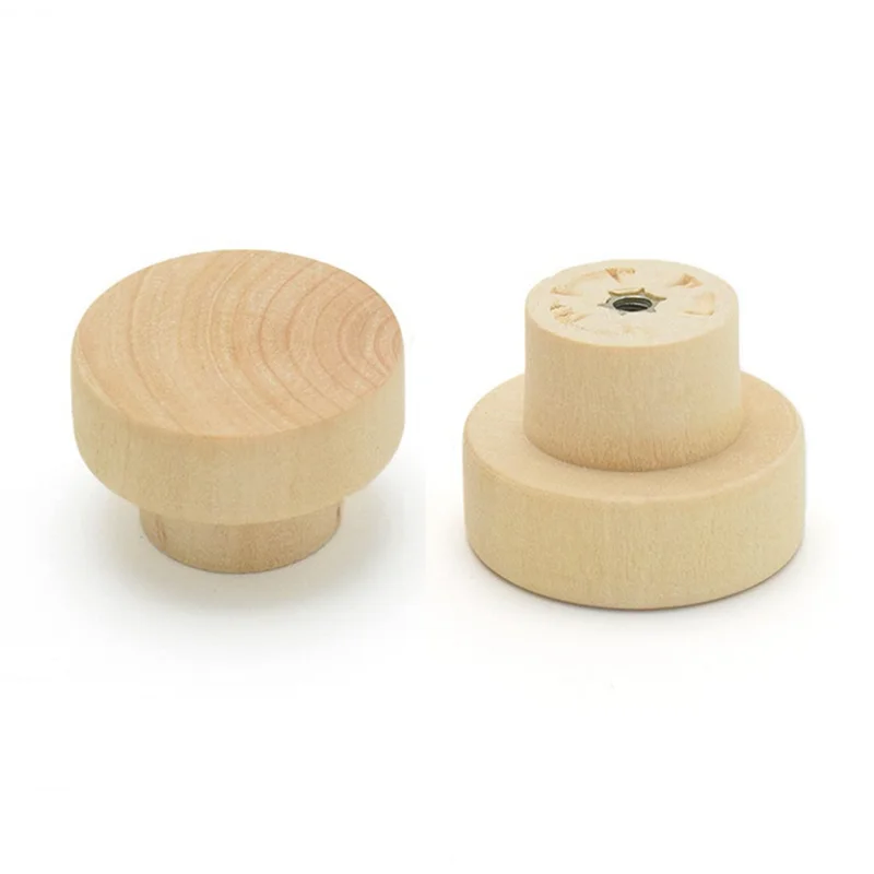 15Pcs Wooden Drawer Knobs, Furniture Knobs, Wooden Cupboard Knobs for Cabinets and Drawers, Round Wooden Knobs