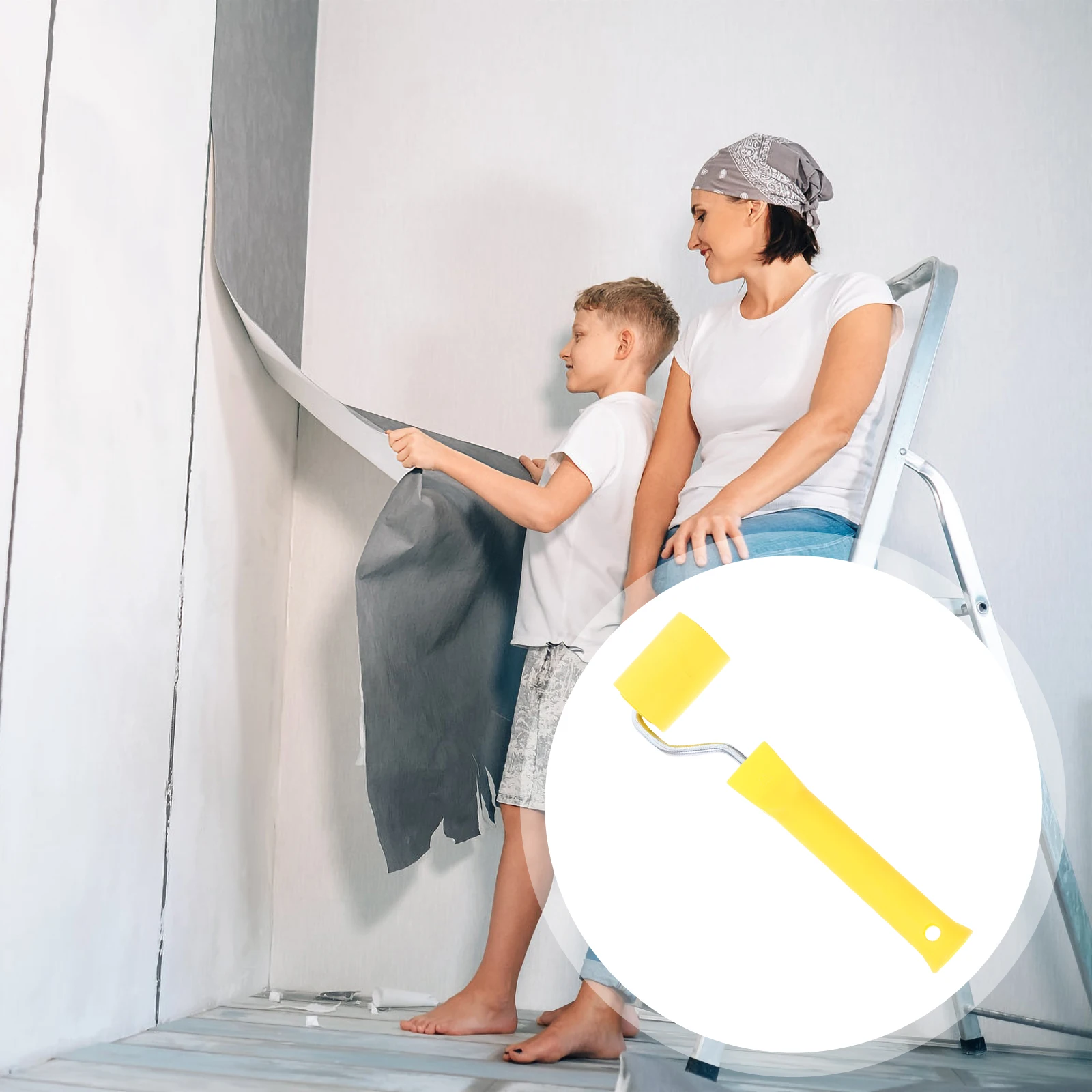 

Wallpaper Seam Roller Smooth Rubber ABS Iron Handle Smoothing Tool for Home Car Sticker Vinyl Wrap Installation Laminating